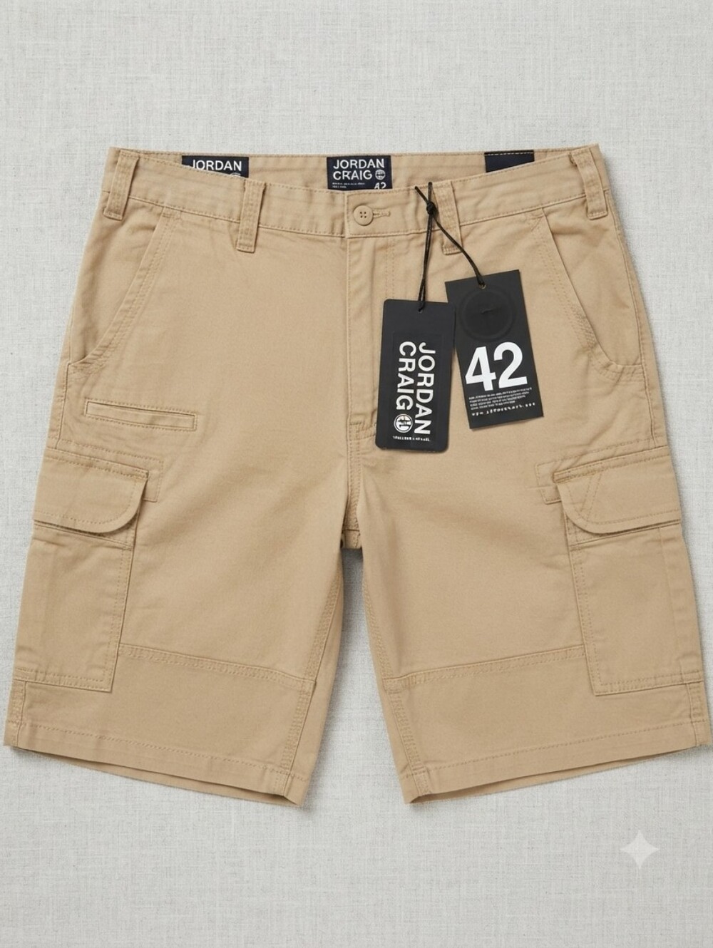 NWT Jordan Craig OG Xavier Cargo Shorts - Men's Size 42 - Khaki Cotton Utility"